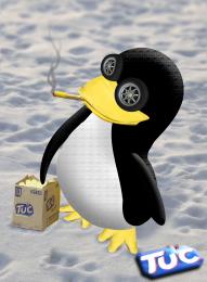 Tuc ads with smoking penguin